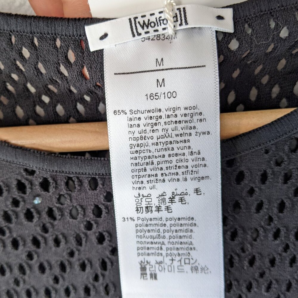 Wolford JEANNE Wool Mesh Pullover Swarovski Elements Black Crystals Sweater NEW - Picture 5 of 12